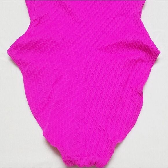 VINTAGE 90s Beach Bay Fuschia High Rise Swimsuit - Picture 8 of 11